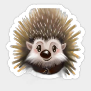 Cute Porcupine Drawing Sticker